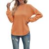 MEROKEETY Women’s Fall Winter Sweaters Casual Loose Cozy Sweater Tops Pullover Jumper 2025 Fashion Outfits(Orange)