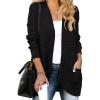 MEROKEETY Womens Long Sleeve Open Front Cardigans Chunky Knit Draped Sweaters Outwear(Black)