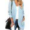 MEROKEETY Womens Long Sleeve Open Front Cardigans Chunky Knit Draped Sweaters Outwear(Blue)