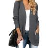 MEROKEETY Womens Long Sleeve Open Front Cardigans Chunky Knit Draped Sweaters Outwear(Dark Grey)