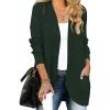 MEROKEETY Womens Long Sleeve Open Front Cardigans Chunky Knit Draped Sweaters Outwear(Darkgreen)