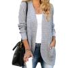 MEROKEETY Womens Long Sleeve Open Front Cardigans Chunky Knit Draped Sweaters Outwear(Grey)