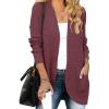 MEROKEETY Womens Long Sleeve Open Front Cardigans Chunky Knit Draped Sweaters Outwear(Mauve)