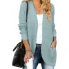 MEROKEETY Womens Long Sleeve Open Front Cardigans Chunky Knit Draped Sweaters Outwear(Mint)