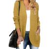 MEROKEETY Womens Long Sleeve Open Front Cardigans Chunky Knit Draped Sweaters Outwear(Mustard)