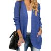 MEROKEETY Womens Long Sleeve Open Front Cardigans Chunky Knit Draped Sweaters Outwear(Royal Blue)