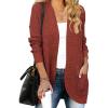 MEROKEETY Womens Long Sleeve Open Front Cardigans Chunky Knit Draped Sweaters Outwear(Rust)