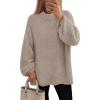 MEROKEETY Women’s Long Sleeve Oversized Knit Sweaters 2025 Fall Trendy Casual Chunky Crewneck Pullover Jumpers Tops(Khaki)