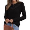 MEROKEETY Women’s Sweaters Fall 2025 Button Down Lace Casual Business Long Sleeve Crewneck Trendy Winter Pullover Sweater Top(Black)