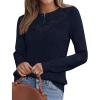 MEROKEETY Women’s Sweaters Fall 2025 Button Down Lace Casual Business Long Sleeve Crewneck Trendy Winter Pullover Sweater Top(Navy)