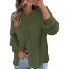 MEROKEETY Women’s Winter Fall Long Sleeve Cardigan Sweater 2026 Crew Neck Button Open Front Chunky Knit Outfits(Army Green)