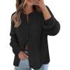 MEROKEETY Women’s Winter Fall Long Sleeve Cardigan Sweater 2026 Crew Neck Button Open Front Chunky Knit Outfits(Black)
