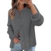 MEROKEETY Women’s Winter Fall Long Sleeve Cardigan Sweater 2026 Crew Neck Button Open Front Chunky Knit Outfits(Dark Grey)