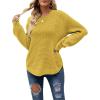 MEROKEETY Women’s Winter Fall Long Sleeve Tunic Sweaters 2026 Casual Trendy Crew Neck Waffle Knit Pullover Tops Jumper(Mustard)