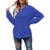 MEROKEETY Women’s Winter Fall Long Sleeve Tunic Sweaters 2026 Casual Trendy Crew Neck Waffle Knit Pullover Tops Jumper(Royal)