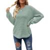 MEROKEETY Women’s Winter Fall Long Sleeve Tunic Sweaters 2026 Casual Trendy Crew Neck Waffle Knit Pullover Tops Jumper(Sage)