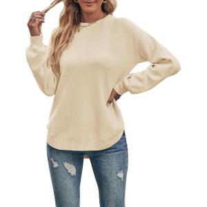 MEROKEETY Women’s Fall Winter Sweaters Casual Loose Cozy Sweater Tops Pullover Jumper 2025 Fashion Outfits(Beige)