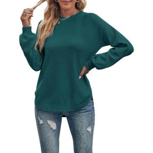 MEROKEETY Women’s Fall Winter Sweaters Casual Loose Cozy Sweater Tops Pullover Jumper 2025 Fashion Outfits(Tealgreen)