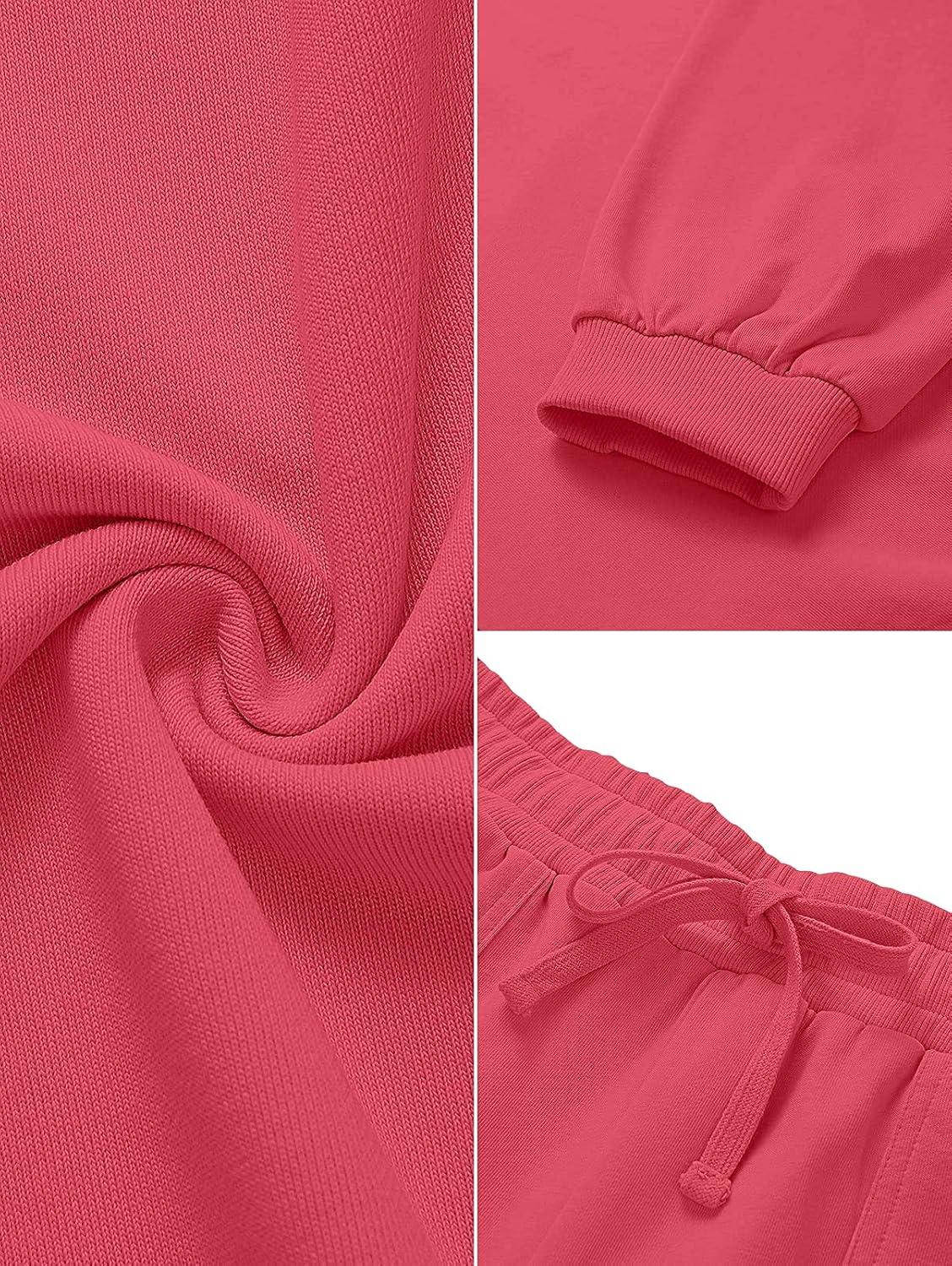 imageMEROKEETY 2026 Spring Lounge Sets for Women Oversized Batwing Sleeve Casual Top and Shorts 2 Piece Outfits Sweat SetWatermelon