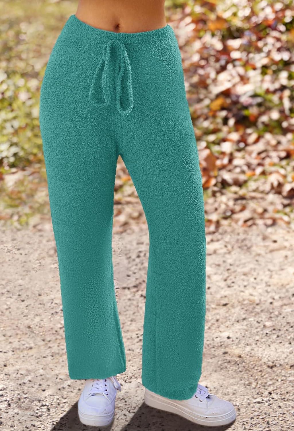 imageMEROKEETY Womens Lounge Sets 2026 Fall Fashion 2 Piece Outfits Sweater Pajama Set Fuzzy Loungewear Matching Winter ClothesLakeblue