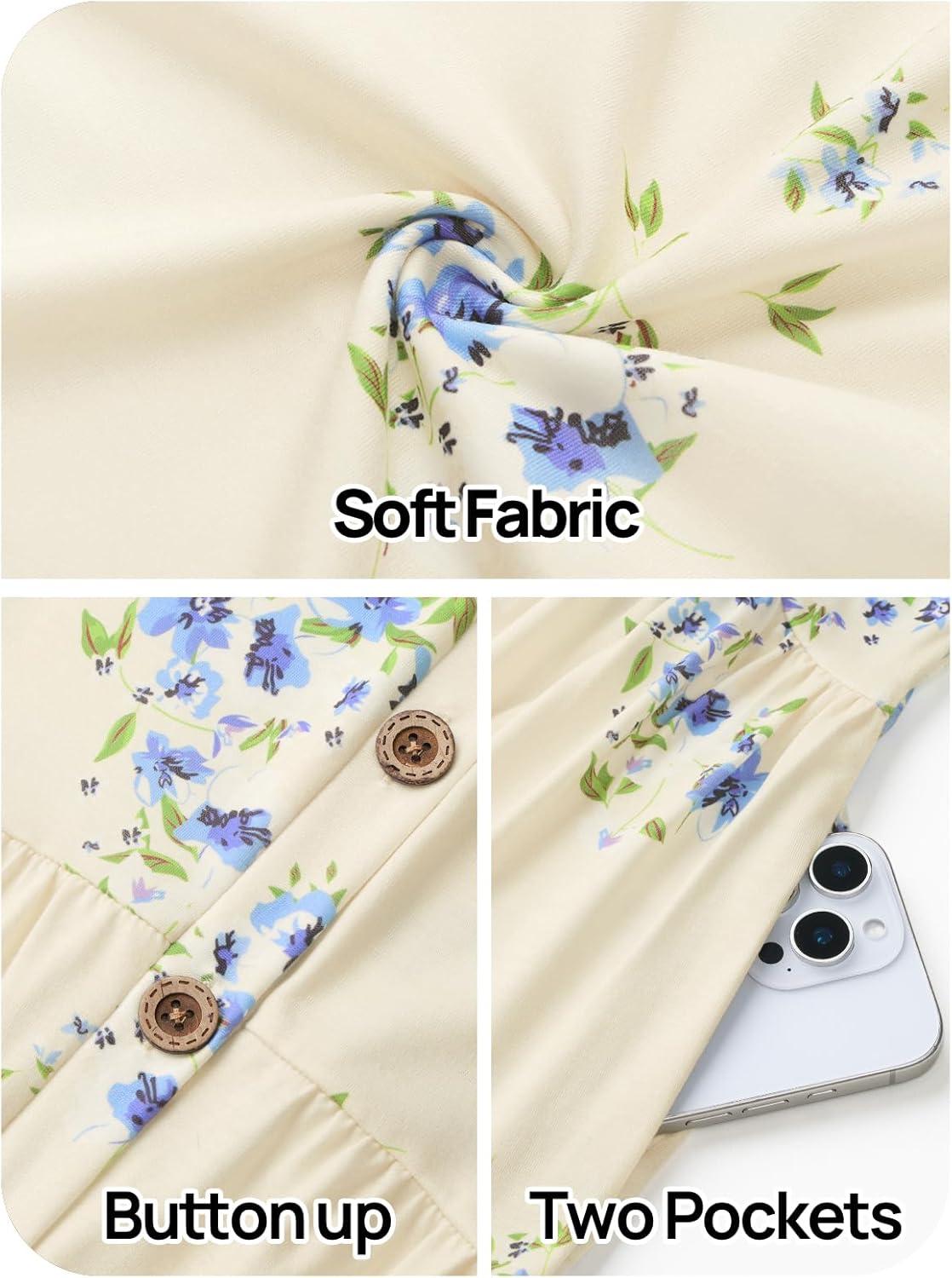 imageMEROKEETY Womens Romper Summer 2026 Casual Cap Sleeve V neck Button Short Jumpsuit Beach Vacation Outfits with PocketsBeige Floral