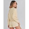 MEROKEETY 2026 Spring Lounge Sets for Women Oversized Batwing Sleeve Casual Top and Shorts 2 Piece Outfits Sweat Set(Apricot)