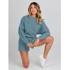 MEROKEETY 2026 Spring Lounge Sets for Women Oversized Batwing Sleeve Casual Top and Shorts 2 Piece Outfits Sweat Set(Blue)