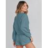 MEROKEETY 2026 Spring Lounge Sets for Women Oversized Batwing Sleeve Casual Top and Shorts 2 Piece Outfits Sweat Set(Blue)