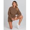 MEROKEETY 2026 Spring Lounge Sets for Women Oversized Batwing Sleeve Casual Top and Shorts 2 Piece Outfits Sweat Set(Coffee)