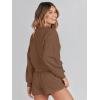MEROKEETY 2026 Spring Lounge Sets for Women Oversized Batwing Sleeve Casual Top and Shorts 2 Piece Outfits Sweat Set(Coffee)