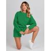 MEROKEETY 2026 Spring Lounge Sets for Women Oversized Batwing Sleeve Casual Top and Shorts 2 Piece Outfits Sweat Set(Forest Green)