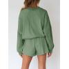 MEROKEETY 2026 Spring Lounge Sets for Women Oversized Batwing Sleeve Casual Top and Shorts 2 Piece Outfits Sweat Set(Green)