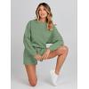 MEROKEETY 2026 Spring Lounge Sets for Women Oversized Batwing Sleeve Casual Top and Shorts 2 Piece Outfits Sweat Set(Green)