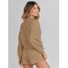 MEROKEETY 2026 Spring Lounge Sets for Women Oversized Batwing Sleeve Casual Top and Shorts 2 Piece Outfits Sweat Set(Khaki)