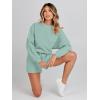 MEROKEETY 2026 Spring Lounge Sets for Women Oversized Batwing Sleeve Casual Top and Shorts 2 Piece Outfits Sweat Set(Light Green)