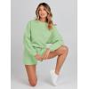 MEROKEETY 2026 Spring Lounge Sets for Women Oversized Batwing Sleeve Casual Top and Shorts 2 Piece Outfits Sweat Set(Mint Green)
