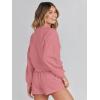 MEROKEETY 2026 Spring Lounge Sets for Women Oversized Batwing Sleeve Casual Top and Shorts 2 Piece Outfits Sweat Set(Pink)