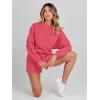 MEROKEETY 2026 Spring Lounge Sets for Women Oversized Batwing Sleeve Casual Top and Shorts 2 Piece Outfits Sweat Set(Watermelon)