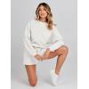 MEROKEETY 2026 Spring Lounge Sets for Women Oversized Batwing Sleeve Casual Top and Shorts 2 Piece Outfits Sweat Set(White)