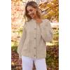 MEROKEETY Cardigan Sweaters for Women Fall Long Sleeve Cable Knit Button Open Front Casual Outerwear Coat(Apricot)