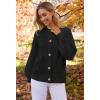 MEROKEETY Cardigan Sweaters for Women Fall Long Sleeve Cable Knit Button Open Front Casual Outerwear Coat(Black)