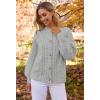 MEROKEETY Cardigan Sweaters for Women Fall Long Sleeve Cable Knit Button Open Front Casual Outerwear Coat(Gray)