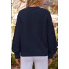 MEROKEETY Cardigan Sweaters for Women Fall Long Sleeve Cable Knit Button Open Front Casual Outerwear Coat(Navy)