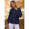 MEROKEETY Cardigan Sweaters for Women Fall Long Sleeve Cable Knit Button Open Front Casual Outerwear Coat(Navy)