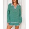 MEROKEETY Lounge Sweater Sets for Women 2 Piece Outfits Casual Long Sleeve Striped Tops Shorts Matching Set(Greengrey)