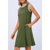 MEROKEETY Summer Spring Sun Dress for Women 2026 Beach Vacation Casual Sundress Sleeveless Tank Dresses Resort Cruise Wear(Armygreen)