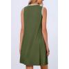 MEROKEETY Summer Spring Sun Dress for Women 2026 Beach Vacation Casual Sundress Sleeveless Tank Dresses Resort Cruise Wear(Armygreen)