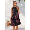 MEROKEETY Summer Spring Sun Dress for Women 2026 Beach Vacation Casual Sundress Sleeveless Tank Dresses Resort Cruise Wear(Blackfloral)