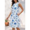 MEROKEETY Summer Spring Sun Dress for Women 2026 Beach Vacation Casual Sundress Sleeveless Tank Dresses Resort Cruise Wear(Bluefloral)