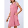 MEROKEETY Summer Spring Sun Dress for Women 2026 Beach Vacation Casual Sundress Sleeveless Tank Dresses Resort Cruise Wear(Dustypink)